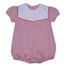 Load image into Gallery viewer, Girls Red Reese Bubble w/ Picot Trim Collar