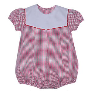 Girls Red Reese Bubble w/ Picot Trim Collar