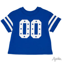 Load image into Gallery viewer, Royal Blue Glitter Double 00 Boxy Tee