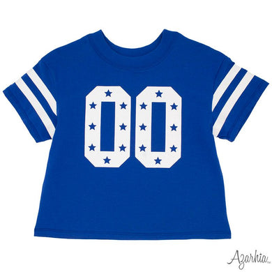 Royal Blue Glitter Double 00 Boxy Tee