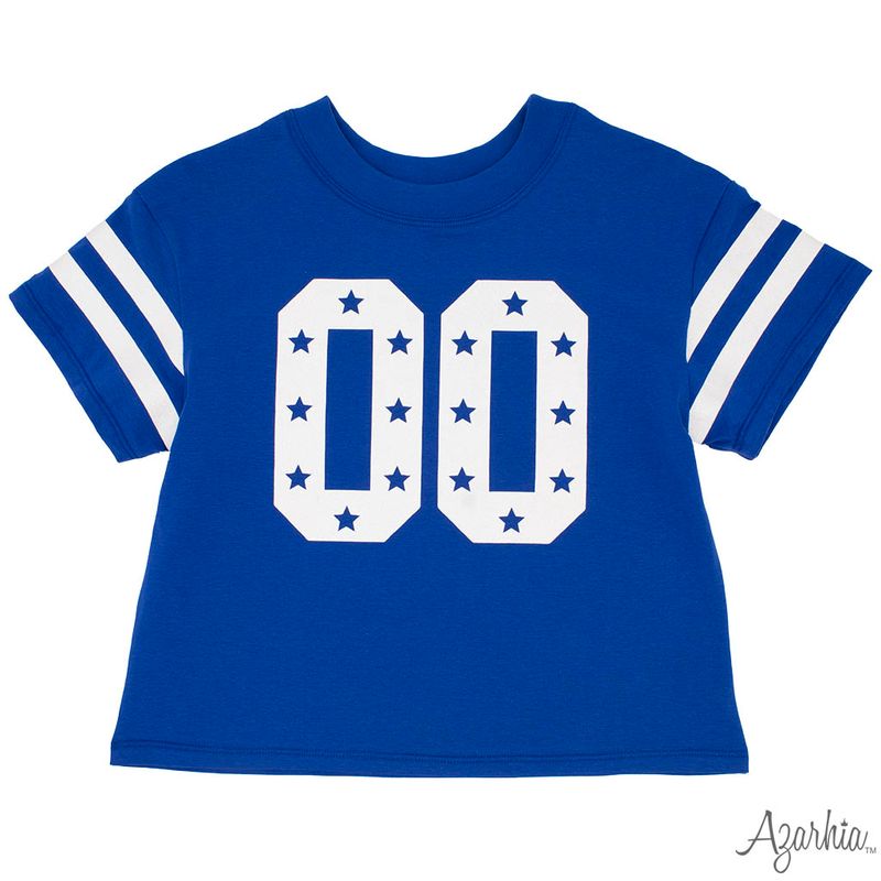 Royal Blue Glitter Double 00 Boxy Tee