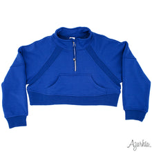 Load image into Gallery viewer, Girls Royal Blue Cropped Sweatshirt