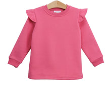 Load image into Gallery viewer, Girls Hot Pink French Terry Flutter Sweatshirt