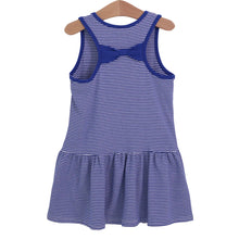 Load image into Gallery viewer, Girls Royal Stripe Bow Back Cheer Dress