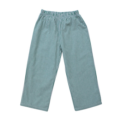 Boys Hunter Green Gingham Pants