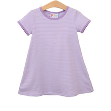 Load image into Gallery viewer, Girls Lavender Stripe Sarah Dress