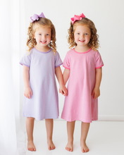 Load image into Gallery viewer, Girls Lavender Stripe Sarah Dress