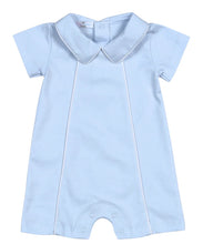 Load image into Gallery viewer, Blue Pima Playsuit with White Trim