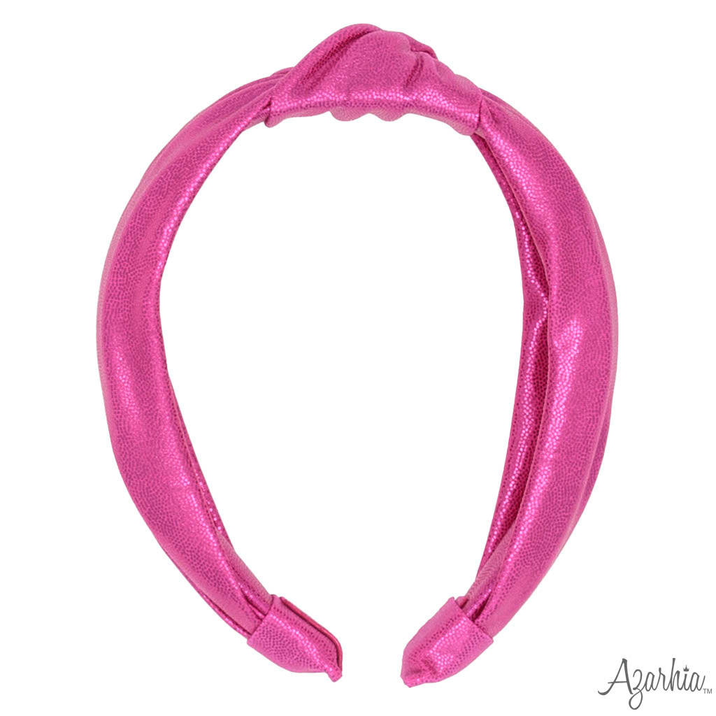 Hot Pink Shimmer Top Knot Headband
