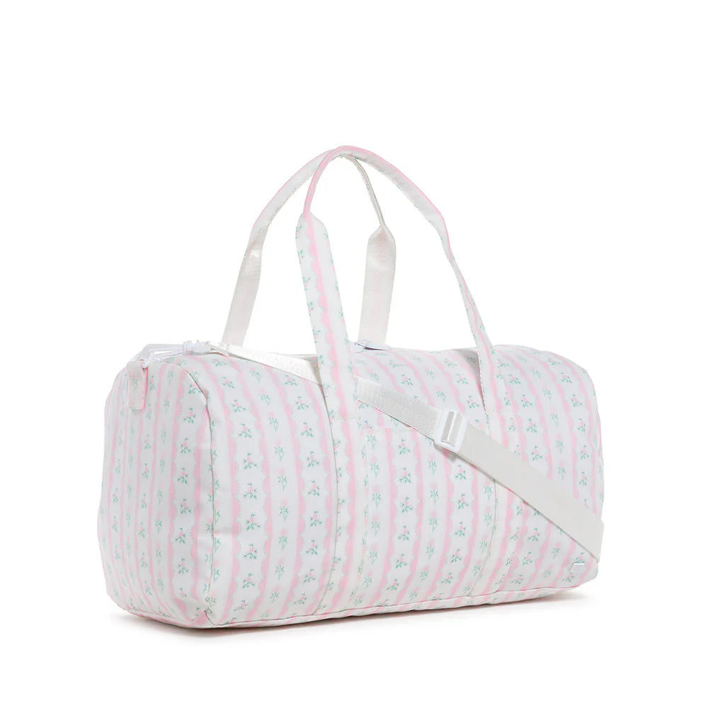Pink Ribbon Floral Weekender
