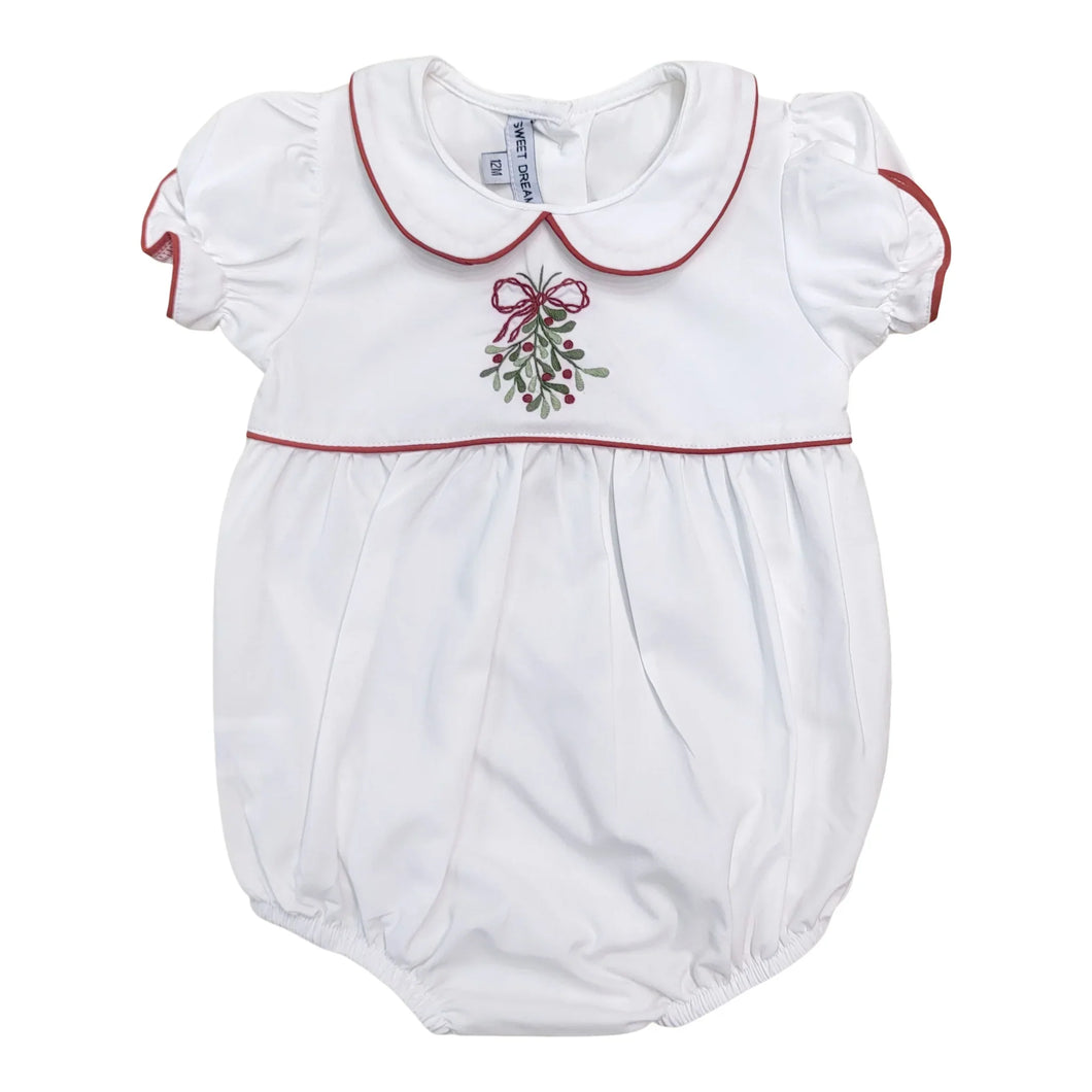 White Mistletoe Embroidery Bubble