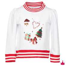Load image into Gallery viewer, Sequin Christmas Elements White Holly Shirt