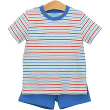 Load image into Gallery viewer, Boys Patriotic Stripe Drew Short Set