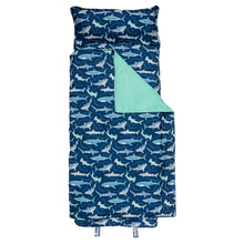 Load image into Gallery viewer, Navy Shark All Over Print Nap Mat