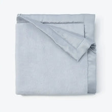 Load image into Gallery viewer, Baby Blue Fleece Blanket with Satin Trim