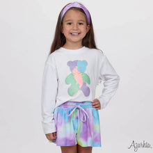 Load image into Gallery viewer, Girls Glitter Bear White L/S Boxy Tee