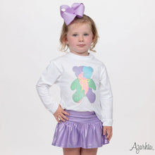 Load image into Gallery viewer, Girls Glitter Bear White L/S Boxy Tee