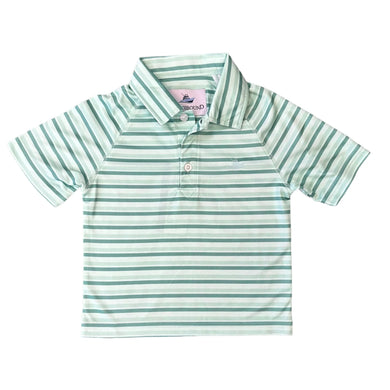 Mint and Green Stripe Performance Polo