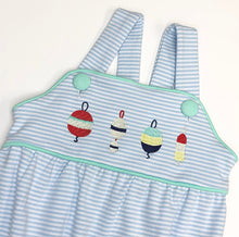 Load image into Gallery viewer, Light Blue and Mint Stripe Luke Sunsuit
