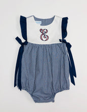 Load image into Gallery viewer, Girls Navy Gingham Bubble