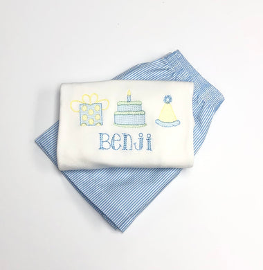 Birthday Trio Monogrammed Tee