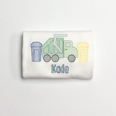 Trash Truck Monogrammed Tee