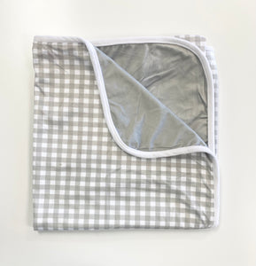 Grey Gingham Swim Towel/Blanket