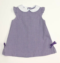 Load image into Gallery viewer, Girls Purple Gingham A Line Dress