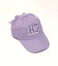 Load image into Gallery viewer, Girls Lavender Baseball Hat w/ Seersucker Bow