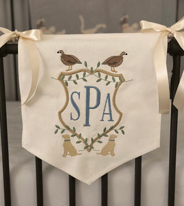 Sitting Lab and Quail Crest Baby Banner