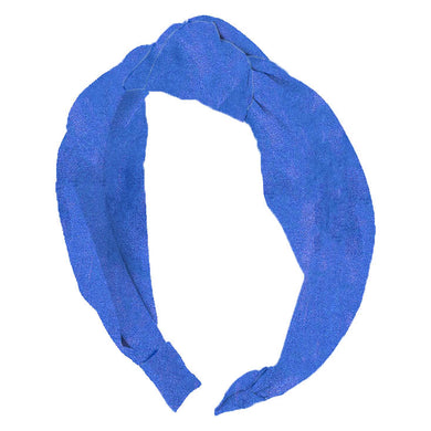 Royal Blue Shimmer Top Knot Headband