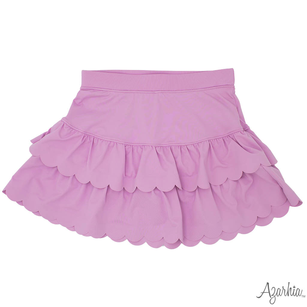 Girls Lavender Scalloped Skort