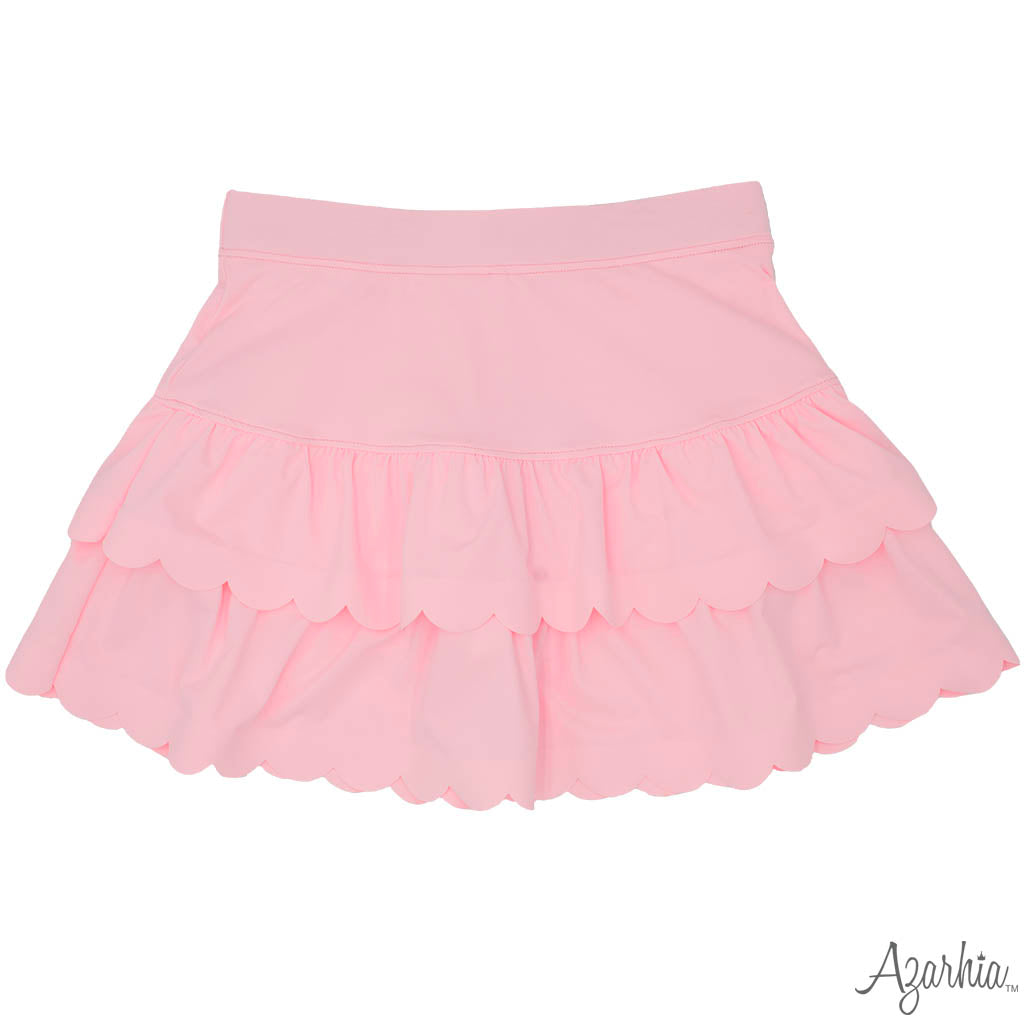 Girls Light Pink Scalloped Skort – Queen of Threads Monogramming