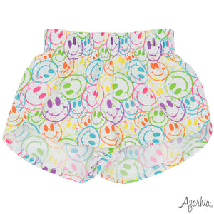 Girls Splatter Smiley Athletic Steph Shorts