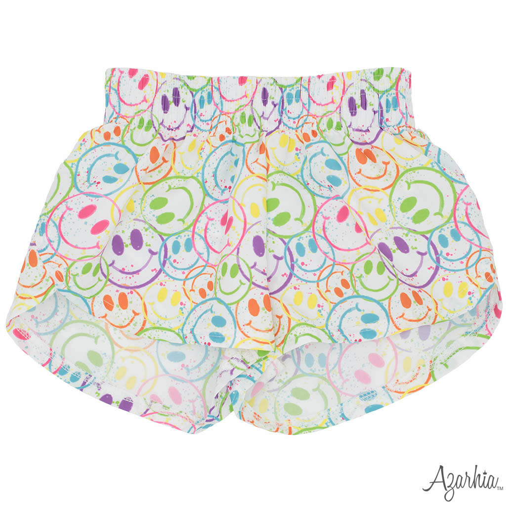 Girls Splatter Smiley Athletic Steph Shorts