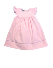 Load image into Gallery viewer, Girls Pink with Blue Trim Dress