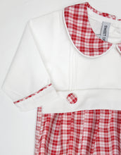 Load image into Gallery viewer, Boys White/Red Plaid Bubble