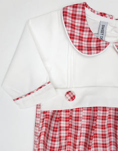 Boys White/Red Plaid Bubble