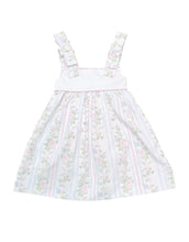 Load image into Gallery viewer, Girls Blue/Pink Valerie Floral Bow Strap Dress