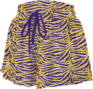 Girls Tiger Print Butterfly Shorts