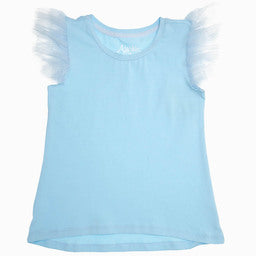 Light Blue Tulle Ruffle Shirt