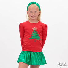 Load image into Gallery viewer, Girls Tinsel Christmas Tree Red Holly Sweatshirt