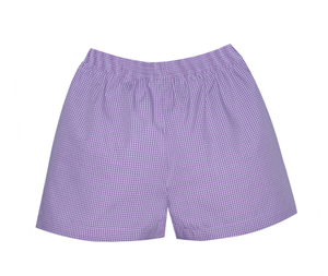 Purple Bennett Mini Gingham Shorts
