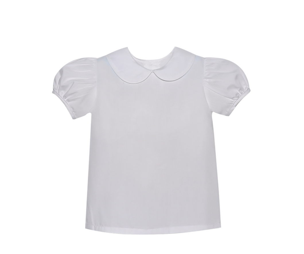Girls Short Sleeve Collared Blouse