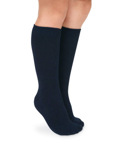 Navy Cotton Knee High Socks