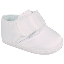Load image into Gallery viewer, Boys White Satin Crib Shoe