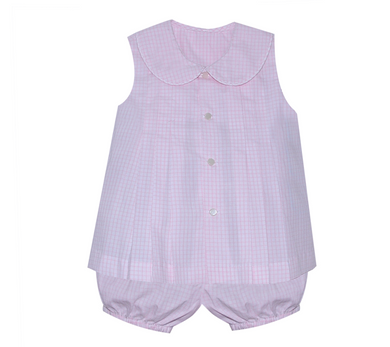 Pink Windowpane Rory Bloomer Set