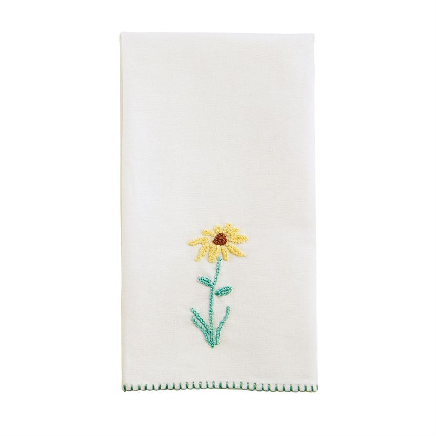 Daisy Botanical French Knot Towel
