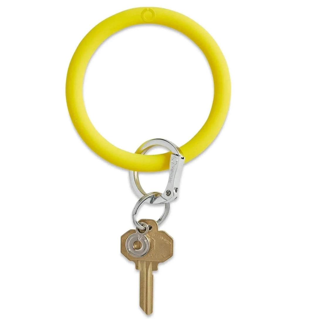 Yes Yellow Silicone Big O Key Ring
