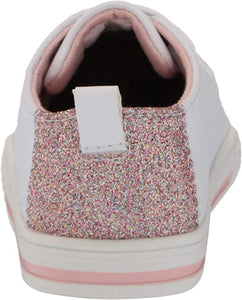 White w/ Pink Glitter Lennon Lace Up Sneaker